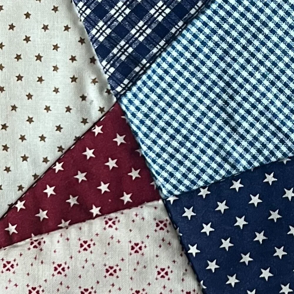 Handmade Hand Stitched Patchwork Primitive Star Quilt Placemat Table Topper